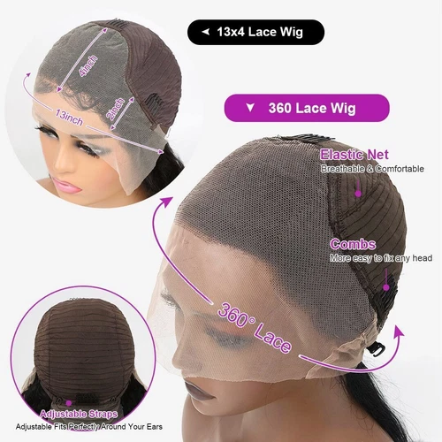 360 Full Lace Front Curly Wig 4-50 Inch Remy Deep Wave Echthaarperücke für Damen - Bild 6 von 16