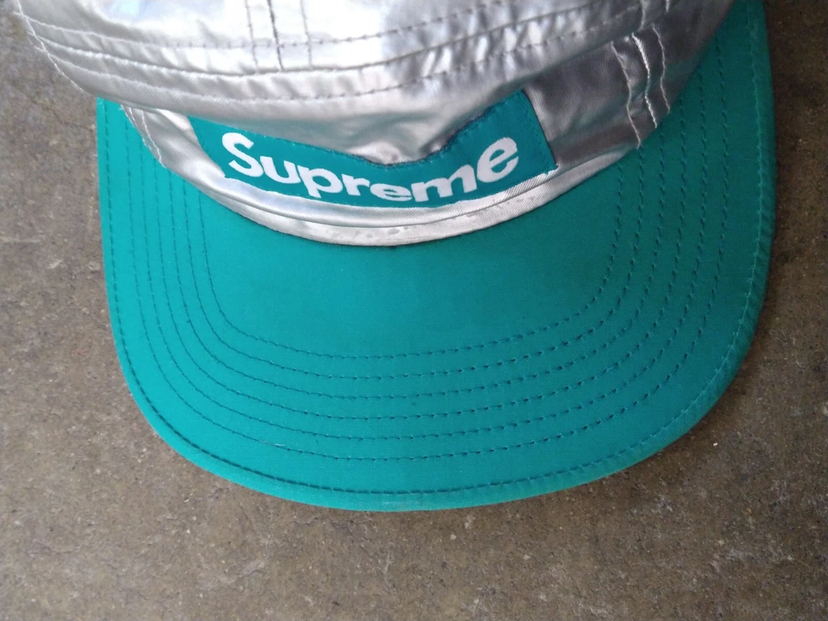SUPREME Camp Cap Metallic Silver Green 5-Panel Hat SS13 BOGO Box