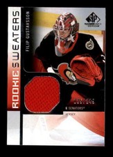 FILIP GUSTAVSSON 2021/22 UD SP GAME USED ROOKIE SWEATERS JERSEY #125/249 BF3956