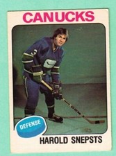 (1) HAROLD SNEPSTS 1975-76 O-PEE-CHEE # 396 CANUCKS ROOKIE EX/EX+ CARD (L4829)