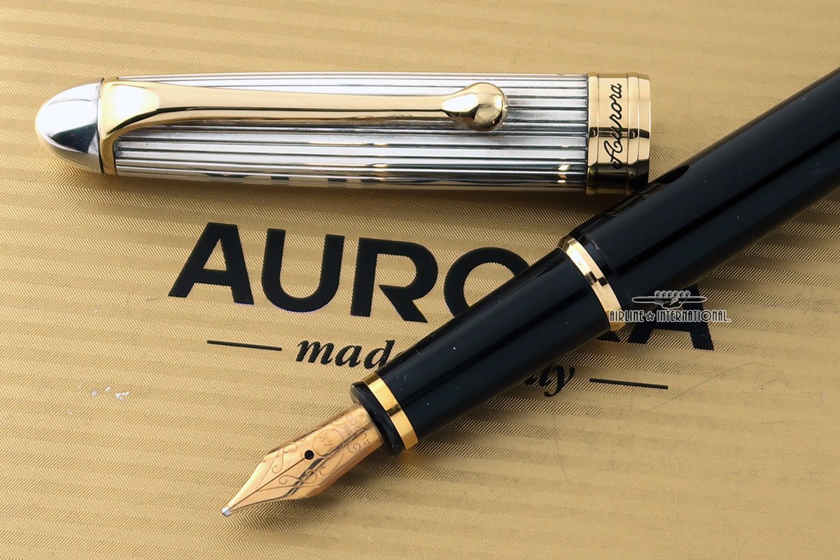 Aurora 88 Argento Massiccio .925 Silver/Black Resin Fountain Pen