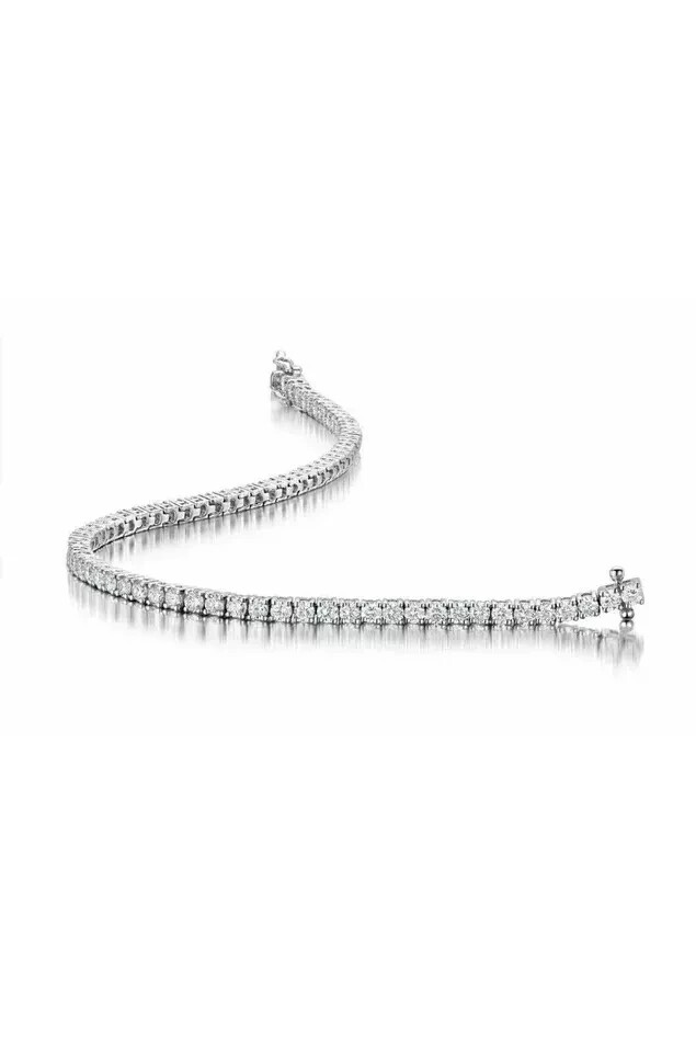 8Ct Round Cut Lab Created Diamond 14K White Gold Plated Tennis Gift