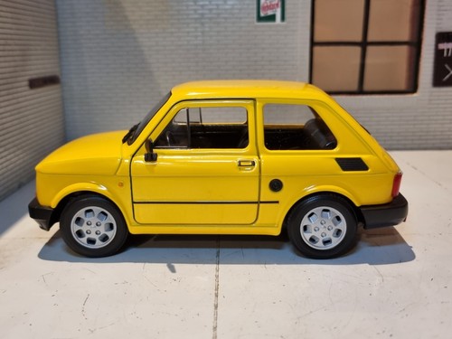 Fiat 126 Giallo 1972 Scala G Welly NEX 1:24 1:21 Dettaglio Diefuso Modello Auto 24066 - Foto 3 di 10