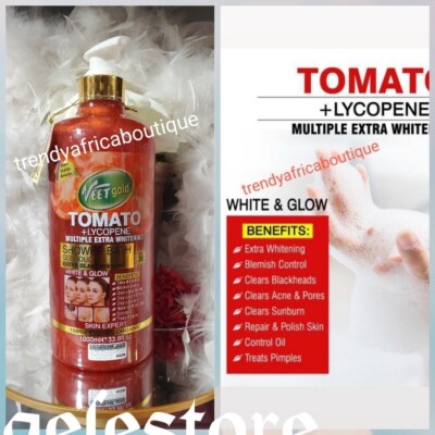 Veetgold Tomato +Lycopene Shower Gel. 1000ml X 1  Spf 30. 7 Days Visible Results