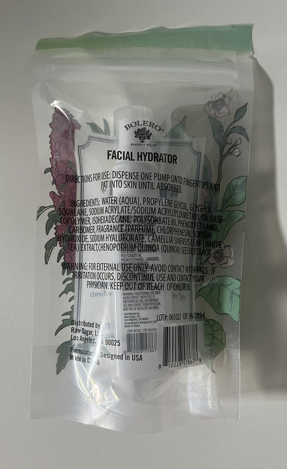 White Tea + Quinoa Facial Hydrator Bolero New eBay