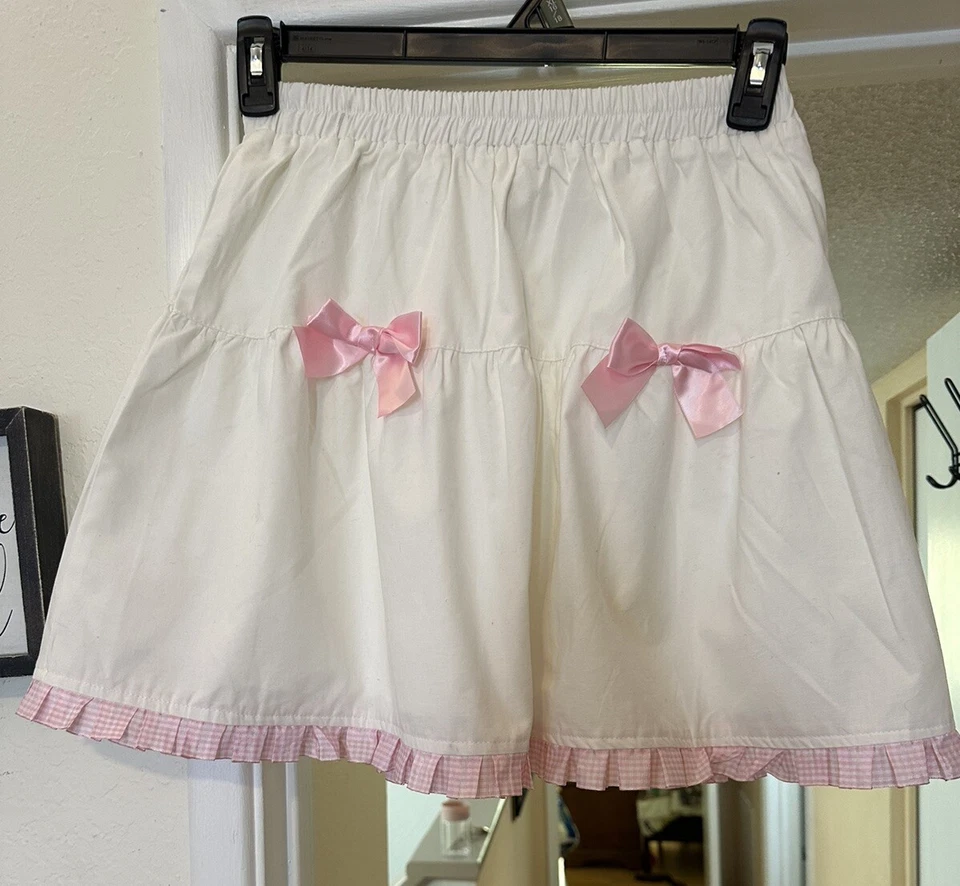 Linda Mini Falda Coqueta Talla S Rosa Arcos Halloween Juegos con disfraces Coqueta Cinta Guinga Foto 2 de 4