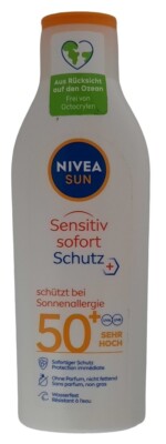 NIVEA SUN Sensitiv sofort Schutz Sonnen Lotion SPF LSF 50, 200ml