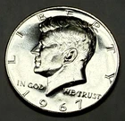 1967 SMS BU (Special Mint Set) 40% silver Kennedy half. Exact coin shown. #3