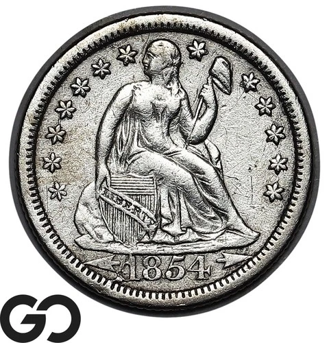 1854 Seated Liberty Dime w/ Arrows Lustrous Gem BU++
