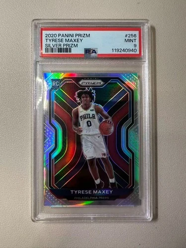 2020 Panini Prizm 256 Tyrese Maxey Rookie Silver Prizm PSA 9!!!