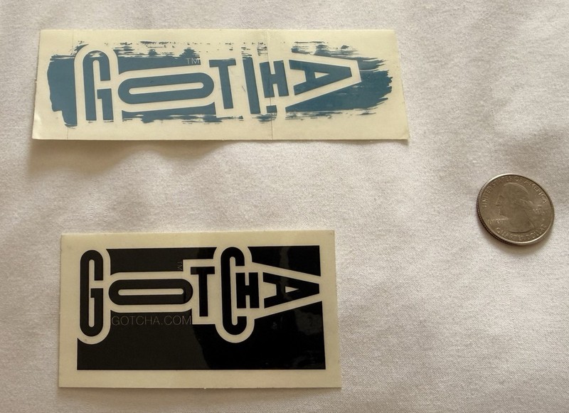 GOTCHA Clear Shark 1990s Original Surf Clothing Vintage Surfing STICKER Lot Of 2