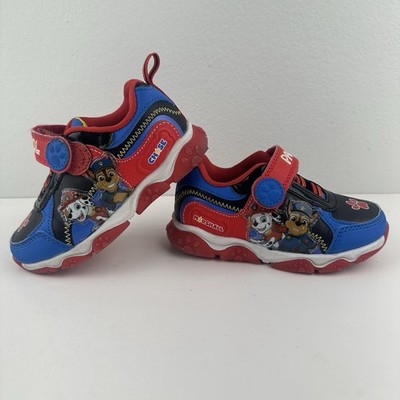 Paw Patrol Size 8 Kids Light-Up Shoes Marshall & Chase Red Blue Nickelodeon