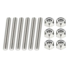5/16"-18 UNC Fully Threaded Rod 1.77" Length Right Hand Thread with Nuts 6Pcs