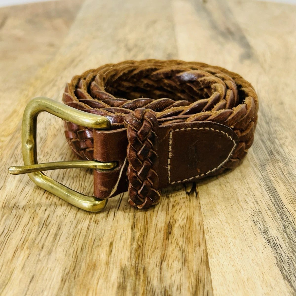 Polo by Ralph Lauren Brown Webbing Belt with Gold \'RL\' Buckle Equestrian-Buckle Leather Belt | Ralph Lauren main image 2