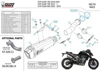 Mivv Delta Race Auspuff Edelstahl Passend FüR KTM 790 / 890 Duke 2018-2024