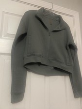 Mono B Medium Solid Gray Full Zip Long Sleeve Jacket