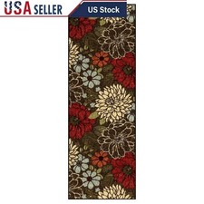 Floral Runner Rug Indoor Non-Skid Stain Resistant Machine Washable 1'11"x6' New