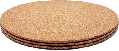 3Pack 10'' Round Cork Plant Coasters Absorbent Plant Mats For House Indoor Plants