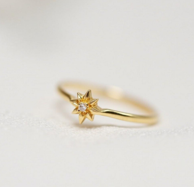 #ad #ad 18k Gold Plated Handmade Northern Star Ring Dainty Christmas Gift for Wife $59.80