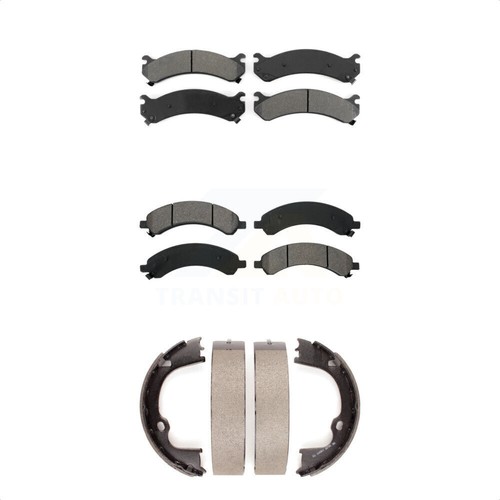 Front Rear Semi-Metallic Brake Pads And Parking Shoes Kit For GMC Savana 3500 - Picture 3 of 5