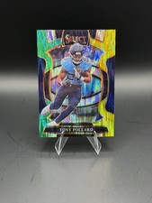 Tony Pollard 2025 Panini Select #25 Green and Yellow Prizm Shock Concourse