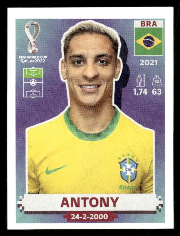 2022 Panini World Cup Stickers #BRA15 Antony - SCR
