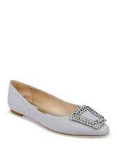 BADGLEY MISCHKA Womens Silver Emerie Pointed Toe Slip On Flats Shoes 7.5 M