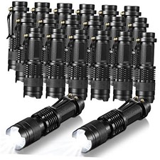 20 Pieces LED Flashlight Mini 3 Mode Tactical Torch Small Water Black