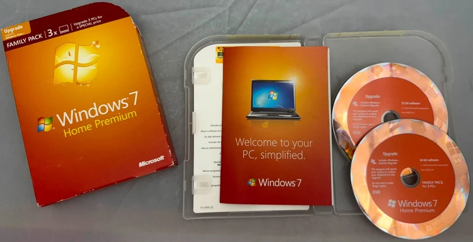 o'o'o. Windows 7 Home Premium. Pack familiar de 3 piezas. Discos de 32 y 64 bits Foto 3 de 4