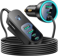 Rocoren Zigarettenanzünder USB C Autoladegerät Adapter 105W, PD3.0 QC3.0 6-Port