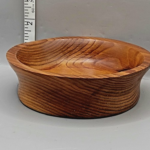 Vintage Hand-Turned Wooden Trinket Key Bowl Dish Felt Bottom Unique Grain - Picture 2 of 6