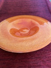 Large Vintage Murano Style Sommerso Art Glass Centrepiece Bowl- Satin Orange