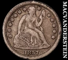 1857 Seated Liberty Dime - Scarce  Better Date  No Reserve  #i6989