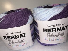Bernat Blanket Patchwork Set Of 2 In Purple P...