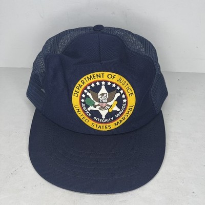 VTG United States Marshal Department Of Justice mesh trucker hat 1980s USA Cap
