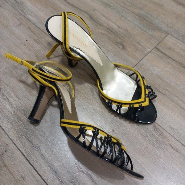Women Emporio Armani Heels Black Leather 41