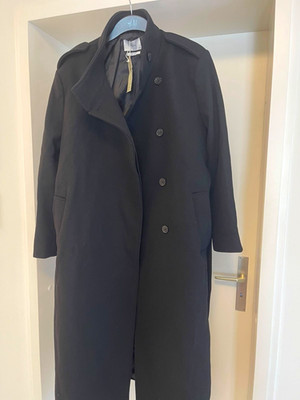 Reserved Mantel Trenchcoat Schwarz XXL lang  mit Gürtel & Taschen
