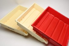 Set of 3 Paterson 12x16" darkroom paper developing trays White, red 