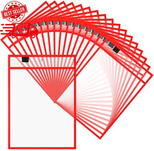 25 Pcs Job Ticket Holders 9 x 12'' Dry Erase Document Ticket Holders Reusable...