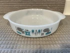 Vintage Anchor Hocking Fire King Blue Heaven MCM Atomic Casserole Dish - MINT