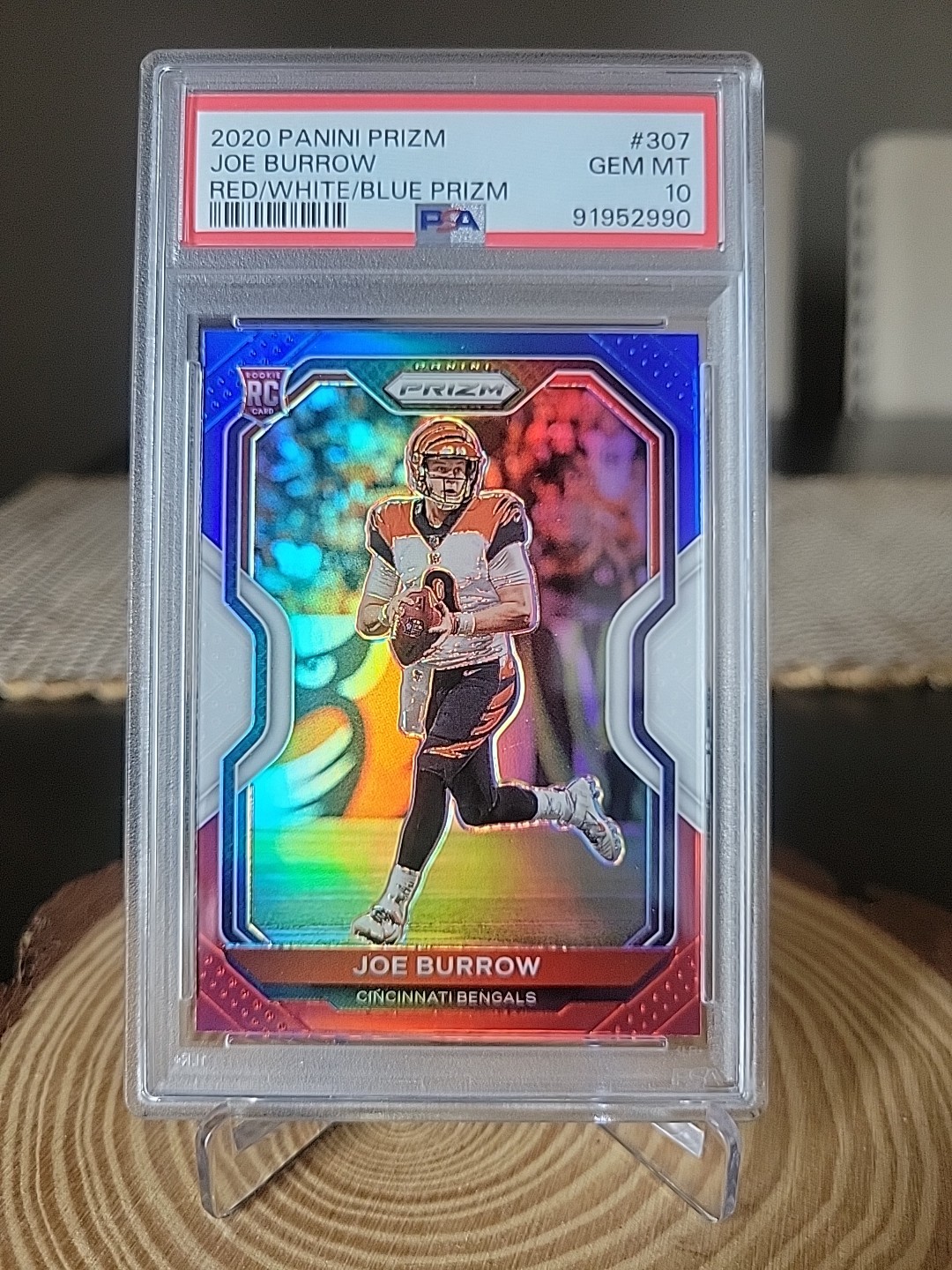 Joe Burrow Panini Prizm #307 Red/White/Blue