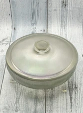 Scarce Antique Lancaster Glass Iris Ice Stretch Glass Covered  Candy Dish