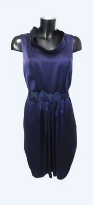 Superbe Robe GERARD DAREL en Soie, marine, T 42, Excellent Etat - Photo 1/4