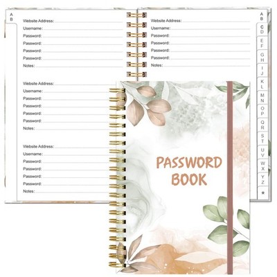Password Book with Alphabetical Tabs - Pocket Size Login Keeper Journal