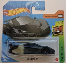 HOT WHEELS 2020 MCLAREN P1,MATT BLACK, SHORT CARD.