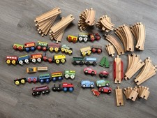 Assorted Wooden Tracks Train Accessories Lot Compatible W/ Thomas Brio