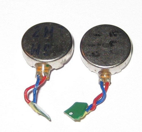 2 X Vibrator Flat Micro Motor - 3 VDC - 10mm Dia - For Cellphone Mini Vibrator