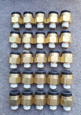 25 SMC 1/2" Tube OD x 1/4" NPT Straight Male Connector  Fitting KV2H13-35S LOT