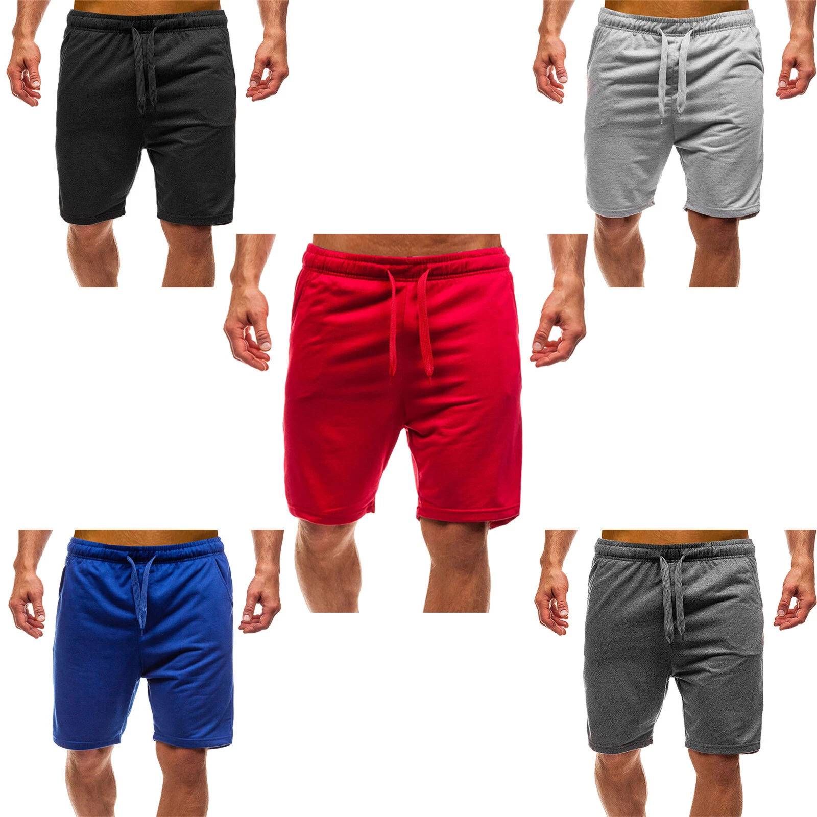 Mens Drawstring Sportswear Elastic Waistband Shorts Outdoor With Pockets Sport