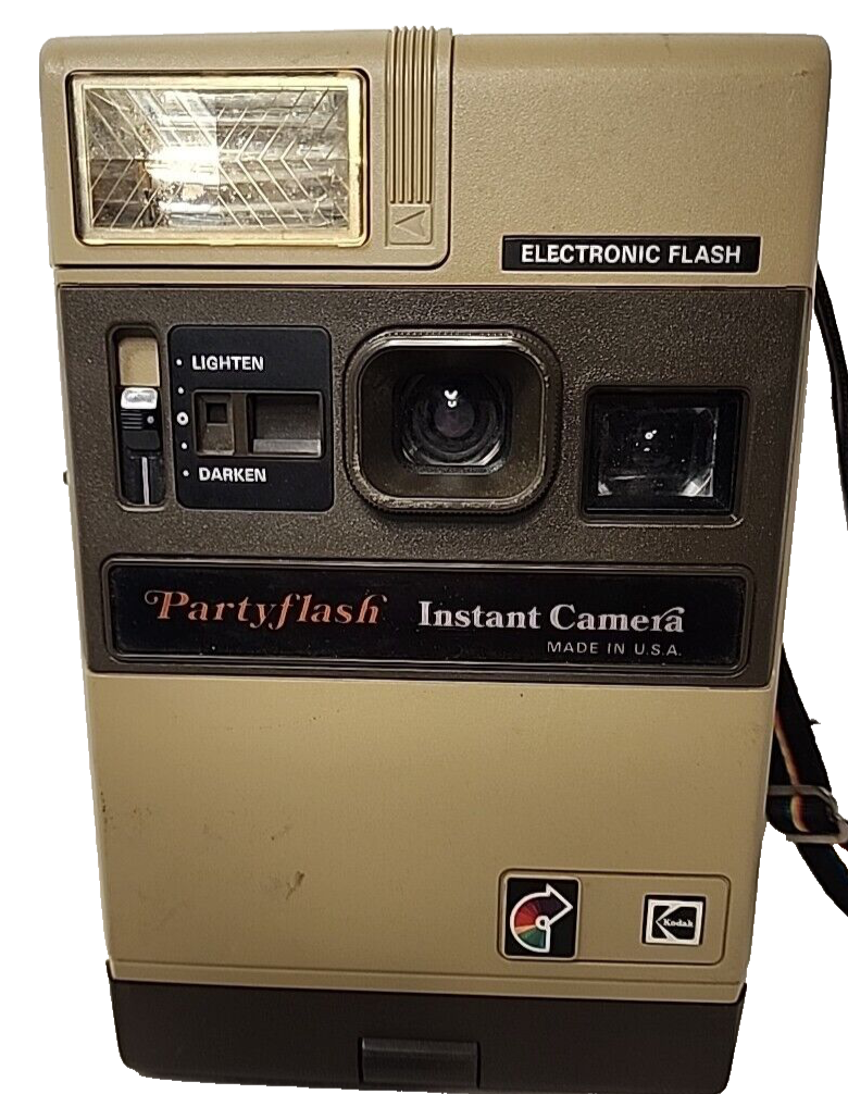 Kodak Instant Camera Party Flash Electronic Flash Vintage Adjustable Strap Used-image